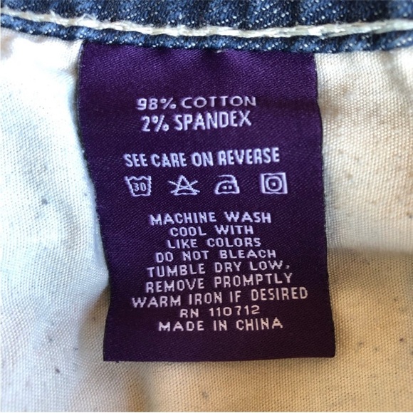 Vigoss Tick Stitch Ring-stone button flap embellished back Pocket Capri Jeans 28 - Picture 13 of 16